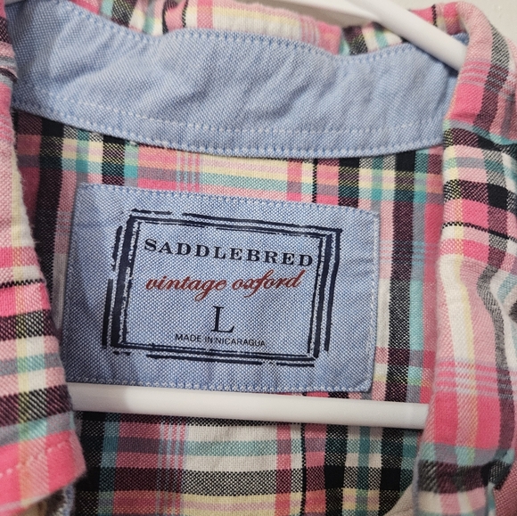 Men's Saddlebred Pink Plaid Button Down Shirt! - Picture 2 of 5